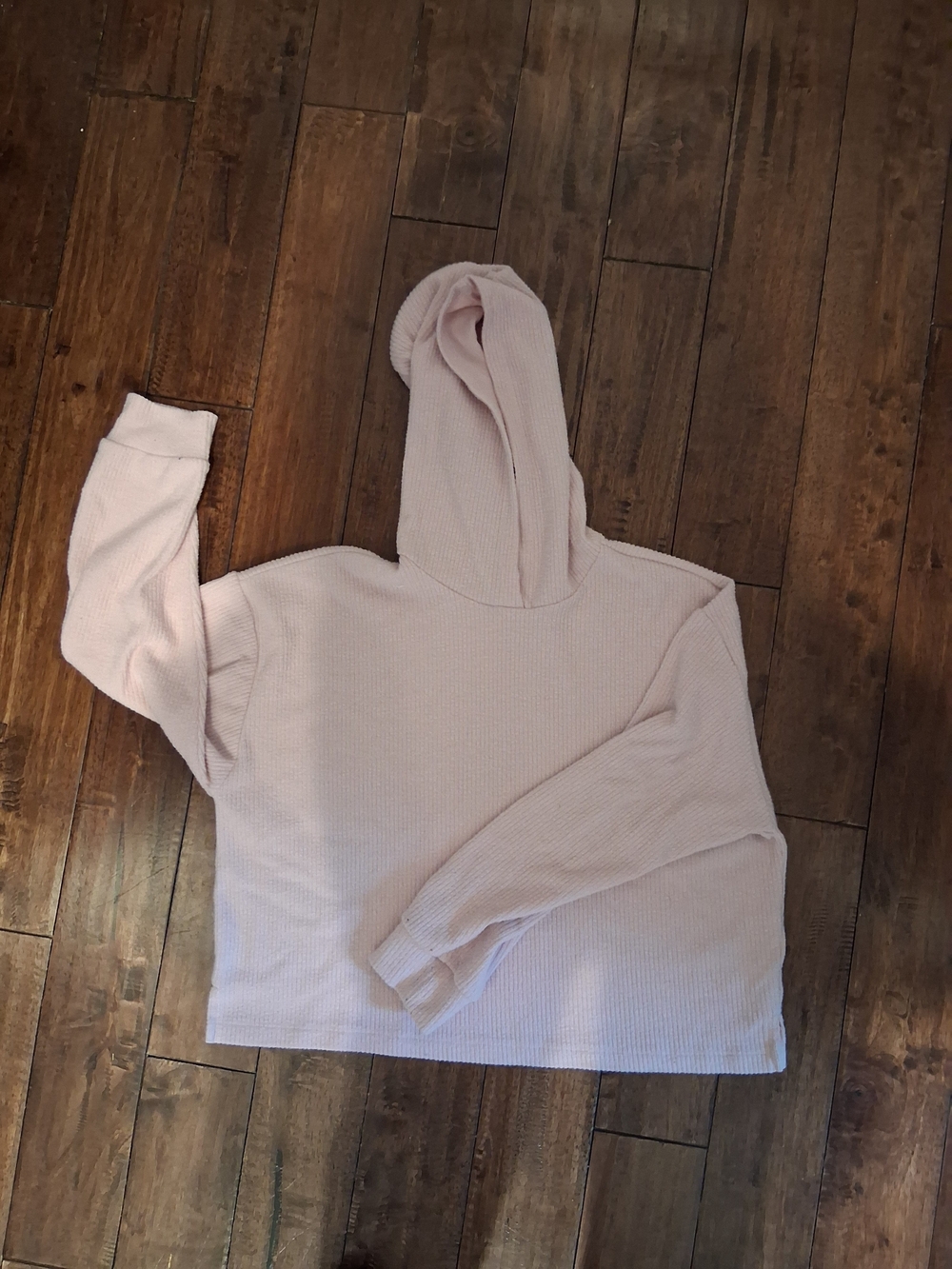 Old Navy Women's Pale Pink Waffle Hoodie